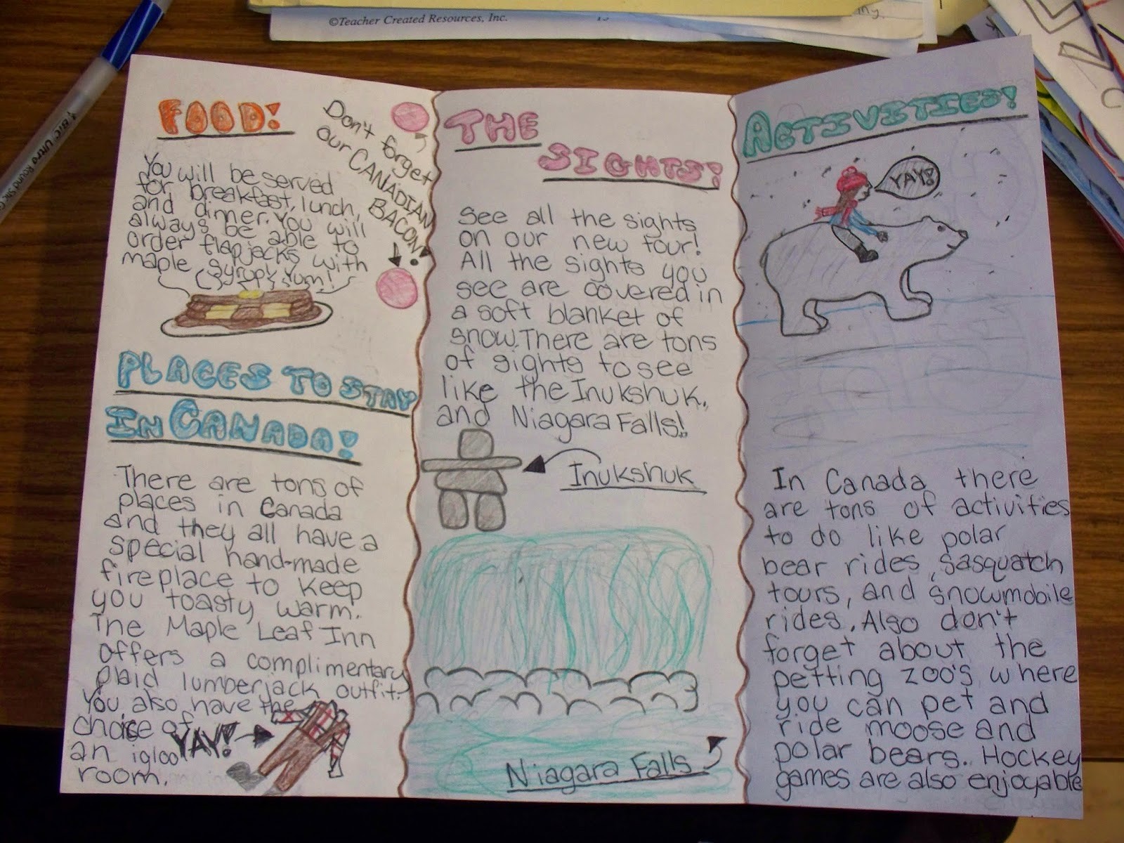 travel brochure template printable e To Canada A travel brochure using typical Canadian